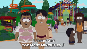 water park,eric cartman,singing,blacks,minorities