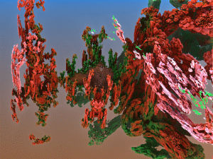 bewilderment,landscape,fractal,3d animation,fountain,mandelbulb3d