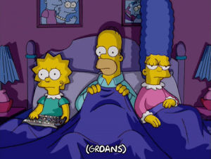 exhausted,homer simpson,marge simpson,lisa simpson,episode 2,season 17,tired,watching,17x02