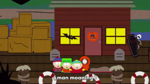 eric cartman,stan marsh,kyle broflovski,halloween,kenny mccormick,ghost,dock