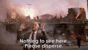 tank,frank drebin,please disperse,police squad,naked gun,comedy,fireworks,explosions,gas,missile,the naked gun