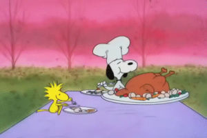 thanksgiving,eating,peanuts,charlie brown,a charlie brown thanksgiving,snoopy,woodstock