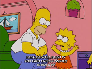 homer simpson,television,lisa simpson,episode 15,excited,season 17,yay,17x15,hold hands