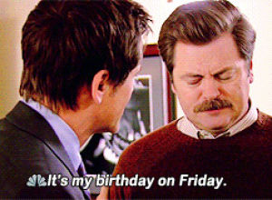 birthday,ron swanson,rob lowe,tv,parks and recreation,friday,nick offerman