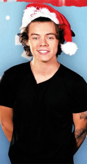 santa claus,merry christmas,one direction,xmas,reindeer,cute,christmas,1d,perfect,adorable,santa,cutie,love you,harry edward styles,follow back similar,harry styles,marcel,flipping through the kindle edition as fast as i can