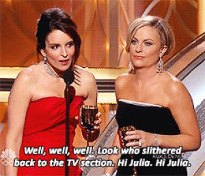 television,amy poehler,tina fey,oops,2014 golden globes,mypopularthings,2014 golden globes awards,i definitely took too long,too many layers,julia louis dreyfus