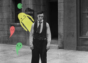 motion graphics,buster keaton,animation,ghosts,tribute,sneaky,peekaboo