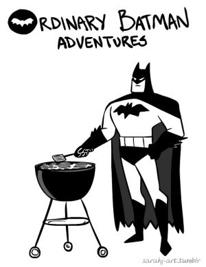 ordinarybatman,grilling,batman,comics,batman bbq