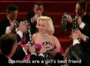 diamonds are a girls best friend,gentlemen prefer blondes,classic film,1953,marilyn monroe,diamonds