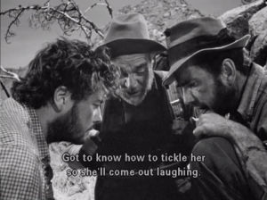 tickle,the treasure of the sierra madre,warner archive,humphrey bogart,john huston,look at this,happy excited