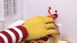 blood,art,mcdonalds,i like it,ketchup,smile,happy,awesome,scary,tactile,great,feelings,ronald mcdonald,have fun,fun,design,love it,ikea,fries,french fries,im fine,nice,mood,toronto,smiley,good job,dollhouse