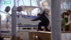 dive,water,jump,boat,river,diving,kevin james,king of queens