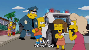 bart simpson,episode 19,season 20,shocked,bart,chief wiggum,arrested,chief,20x19