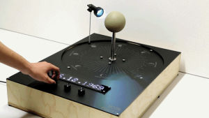 arduino,art,science,tech,time,moon,installation,interactive,turntable,phases,date today