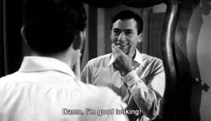 good looking,black and white,vintage,mirror,looking,damn,gregory peck