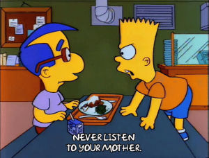 cafeteria,season 3,bart simpson,episode 5,angry,milhouse van houten,3x05,bossy,lunch tray
