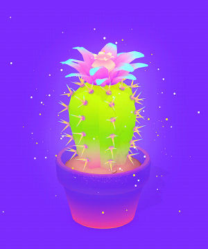 cute,3d,cactus,plant,animation,cacti,michael shillingburg,cgi,glittery