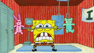 training,lifting,spongebob,weights