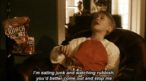 junk food,eating,home alone