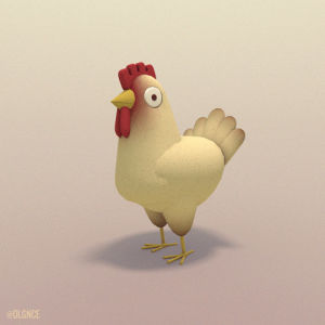 chicken,animation,twitch,3d,hen,rooster,cartoon,3d art,eat,animal,pecker,peck,cute,birdy,dlgnce,bird fast