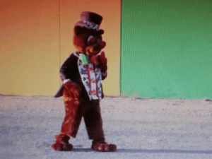 teddy bear,lisa frank,top hat,the robot,dancing bears,broken arm,dancing teddy