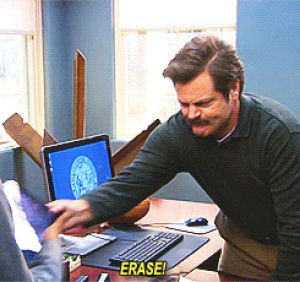 erase,ron swanson,technology,parks and recreation,nick offerman