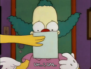 season 3,upset,episode 6,krusty the clown,reading,letter,3x06