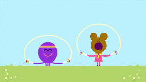 exercise,jumping,play,skipping,duggee,smiling,hey duggee,happy,norrie,excited,betty