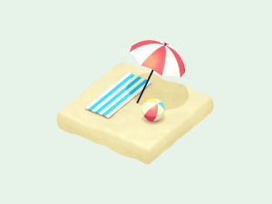 summer,beach,cinema 4d,umbrella,eyedesyn