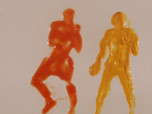 ko,animation,sports,boxing,stop motion,hit,ketchup,rotoscope,mustard,showdown,food fight