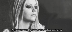 avril lavigne,lonely,missing,black and white,sad,alone,depression,depressed,missed,when youre gone