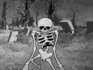 skeleton dance,black and white,skeleton