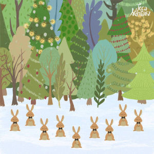 christmas,rabbit,snow globe,trees,merry christmas,snow,bunny,happy holidays,christmas trees