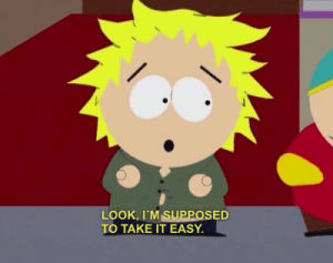 south park,stress,test,exams,cartoon,high school,take it easy,overstressed