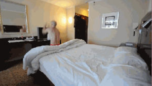 hotel room,backflip,make the bed,mom,not really baller