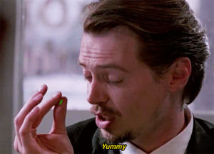 reservoir dogs,quentin tarantino,yummy,rolling,steve buscemi,booger,movies,art,film,hoppip,imt,nodding,rubbing,ozneo,my attorney told me to do it