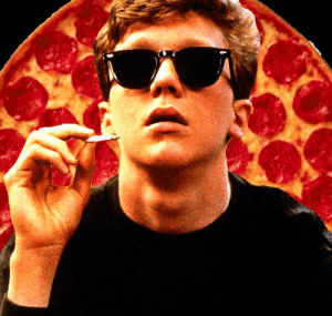 80s movies,anthony michael hall,food,psychedelic,pizza,weed,the breakfast club,teen movies