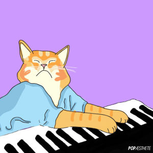 artists on tumblr,keyboard cat,illustration,cats,caturday,pop aesthete,play him off,cat,art