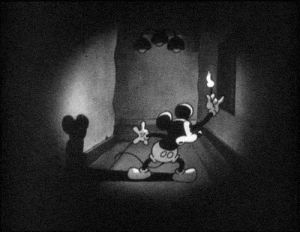 dark,mickey mouse,black and white,cartoon,vintage,spooky,match