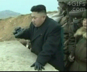 asian,north korea,border,lol,thumbs up,korea,north,korea leader