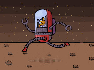 martian,illustration,space,running,robot,mars,machine,spaceman,red planet,lunar rover,run sequence