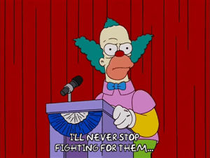 angry,mic,season 14,episode 9,krusty the clown,14x09,shouting