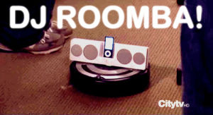 dj roomba,parks and recreation,parks and rec,tom,cleaning,tearin it up