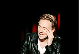 laughing,tom hiddleston,handsome,not my,hiddleston,thor the dark world,thor 2,if you know the source let me know