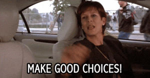 jamie lee curtis,make good choices,freaky friday,yay