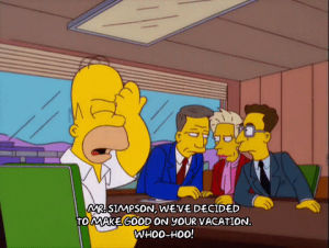 promotion,homer simpson,episode 17,excited,season 12,jumping,joy,plans,12x17