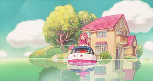 hayao miyazaki,anime scenery,anime,blue,scenery,shizz,anime water