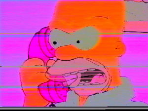 vhs,glitch,homer simpson,angry,simpsons