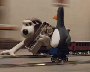 race,fast,wallace and gromit,aardman,chase,aardman40years,train chase,feathers mcgraw,the julie ruin