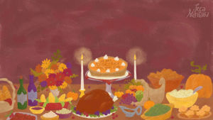happy thanksgiving,animation,fall,thanksgiving,autumn,ecard,hallmark,jeca martinez